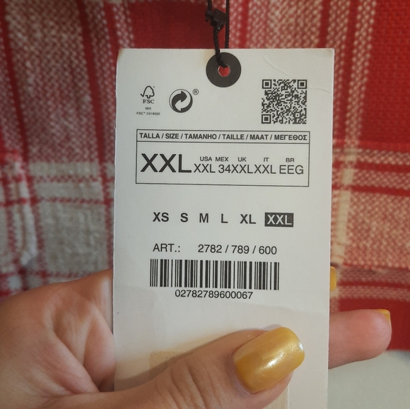 Zara Textured Waistcoat Vest Top Sleeveless Red White - Picture 9 of 14